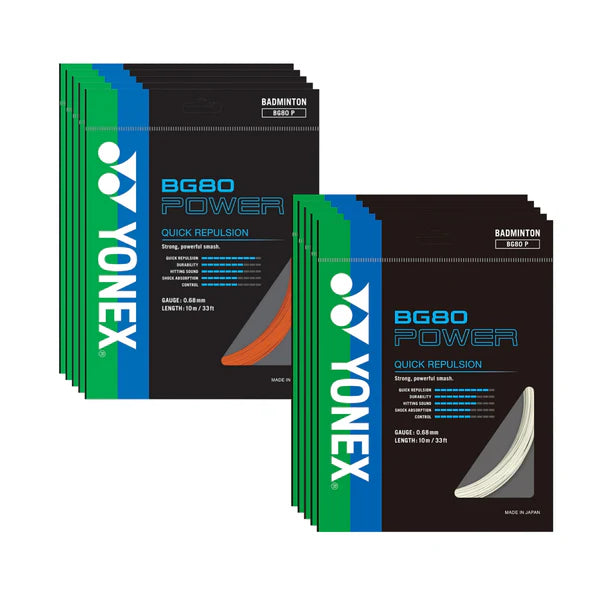 Yonex BG80 Power Badminton Strings 0.68mm - POWER STRING