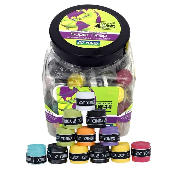 YONEX SUPER GRAP AC 102 EX (PACK OF 5) ASSORTED COLOURS