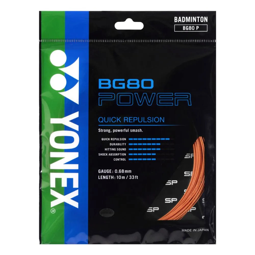 Yonex BG80 Power Badminton Strings 0.68mm - POWER STRING