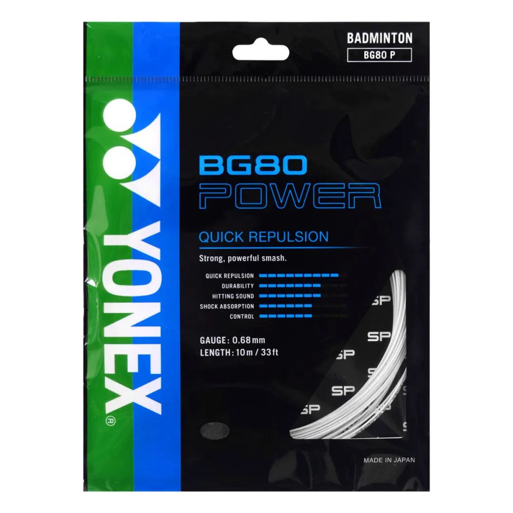 Yonex BG80 Power Badminton Strings 0.68mm - POWER STRING