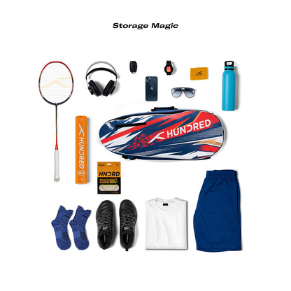 HUNDRED BADMINTON ROCK ADVENTURE KITBAG (IMPORTED) - 3 ZIPPER [LOWEST PRICE EVER IN INDIA]