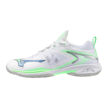 MIZUNO WAVE CLAW NEO 3 UNISEX BADMINTON SHOES - White/Neo Mint/Harbor Mist