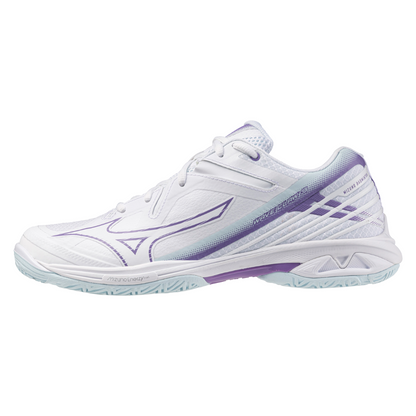 MIZUNO WAVE CLAW 3 UNISEX BADMINTON SHOES - WHITE / PAISLEY PURPLE MIZUNO WAVE CLAW 3 UNISEX BADMINTON SHOES - WHITE / PAISLEY PURPLE