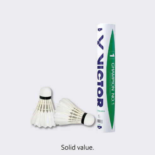 Victor Champion No.1 Feather Badminton Shuttlecock (12 Pieces) - Speed 76 & 77
