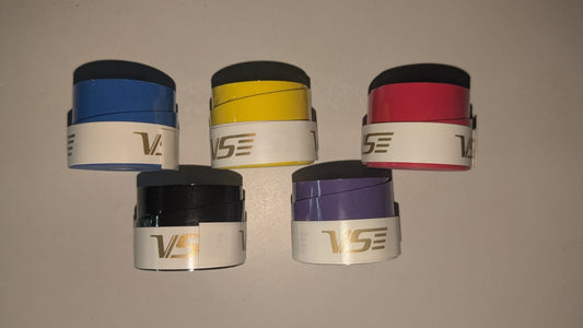 VS BADMINTON PU - OVERGRIP (CUSHION BOUND) - PACK OF 6 - ASSORTED COLOURS