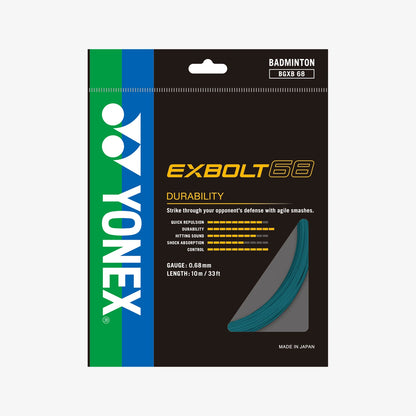 YONEX EXBOLT 68 BADMINTON STRING - POWERFUL SMASH AND DURABILITY WITH THICK GAUGE