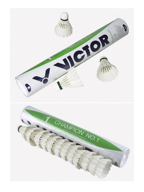 Victor Champion No.1 Feather Badminton Shuttlecock (12 Pieces) - Speed 76 & 77