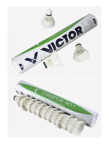 Victor Champion No.1 Feather Badminton Shuttlecock (12 Pieces) - Speed 76 & 77