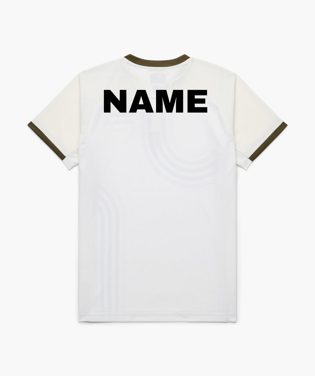 Hybrid Badminton Chinese Round Neck Tournament Tshirt - White/ Brownish Green