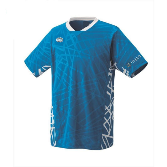 Hybrid Badminton Crew Neck Tournament Tshirt - Blue / White Stripes