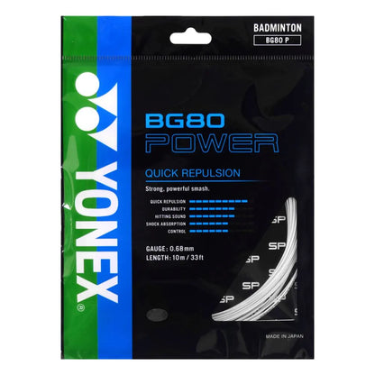 Yonex BG80 Power Badminton Strings 0.68mm - POWER STRING